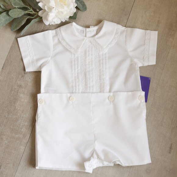White Heirloom Bobby Suit Ring Bearer Portrait Special Occasion Boutique NWT